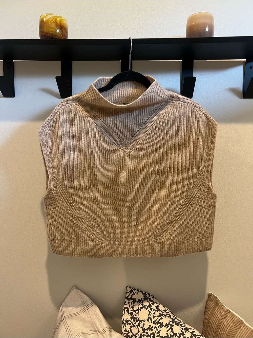 Anthropologie Beige 100% Cashmere Enza Poncho Vest. NWOT. - Picture 4 of 5
